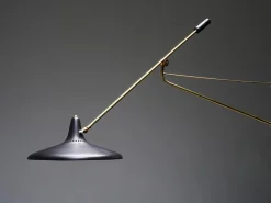 Hot Pamono Brass and Black Metal No 3030 Wall Light from Stilnovo, Italy, 1950s