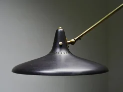Hot Pamono Brass and Black Metal No 3030 Wall Light from Stilnovo, Italy, 1950s