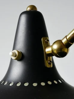 Hot Pamono Brass and Black Metal No 3030 Wall Light from Stilnovo, Italy, 1950s