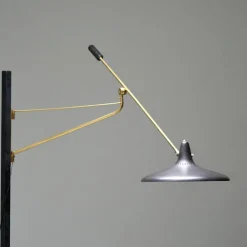 Hot Pamono Brass and Black Metal No 3030 Wall Light from Stilnovo, Italy, 1950s