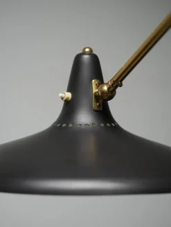 Hot Pamono Brass and Black Metal No 3030 Wall Light from Stilnovo, Italy, 1950s