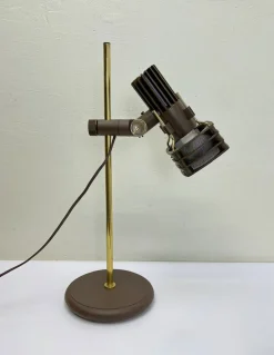 Sale Pamono Brass and Brown Acrylic Table Lamp from Hustadt, 1970s