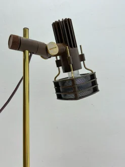 Sale Pamono Brass and Brown Acrylic Table Lamp from Hustadt, 1970s