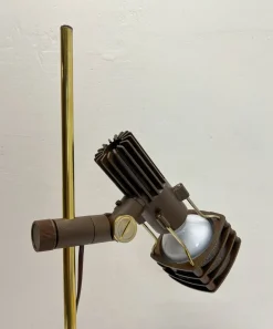 Sale Pamono Brass and Brown Acrylic Table Lamp from Hustadt, 1970s