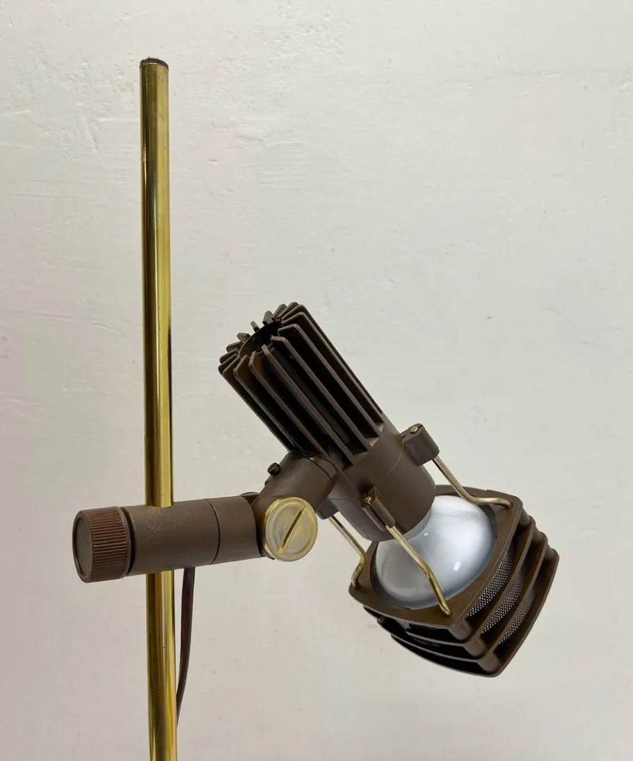 Sale Pamono Brass and Brown Acrylic Table Lamp from Hustadt, 1970s