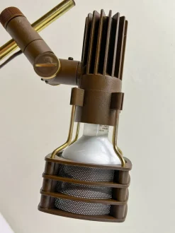 Sale Pamono Brass and Brown Acrylic Table Lamp from Hustadt, 1970s