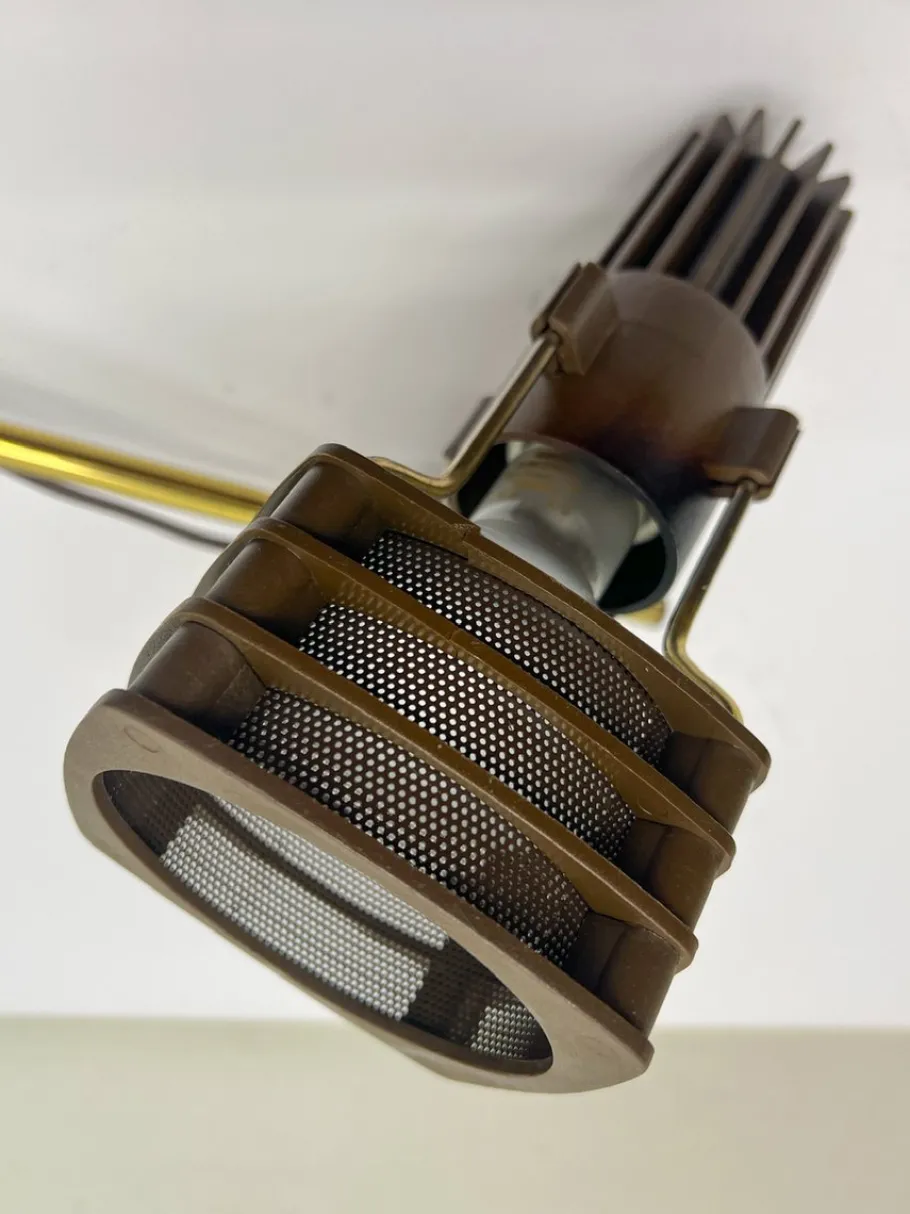 Sale Pamono Brass and Brown Acrylic Table Lamp from Hustadt, 1970s