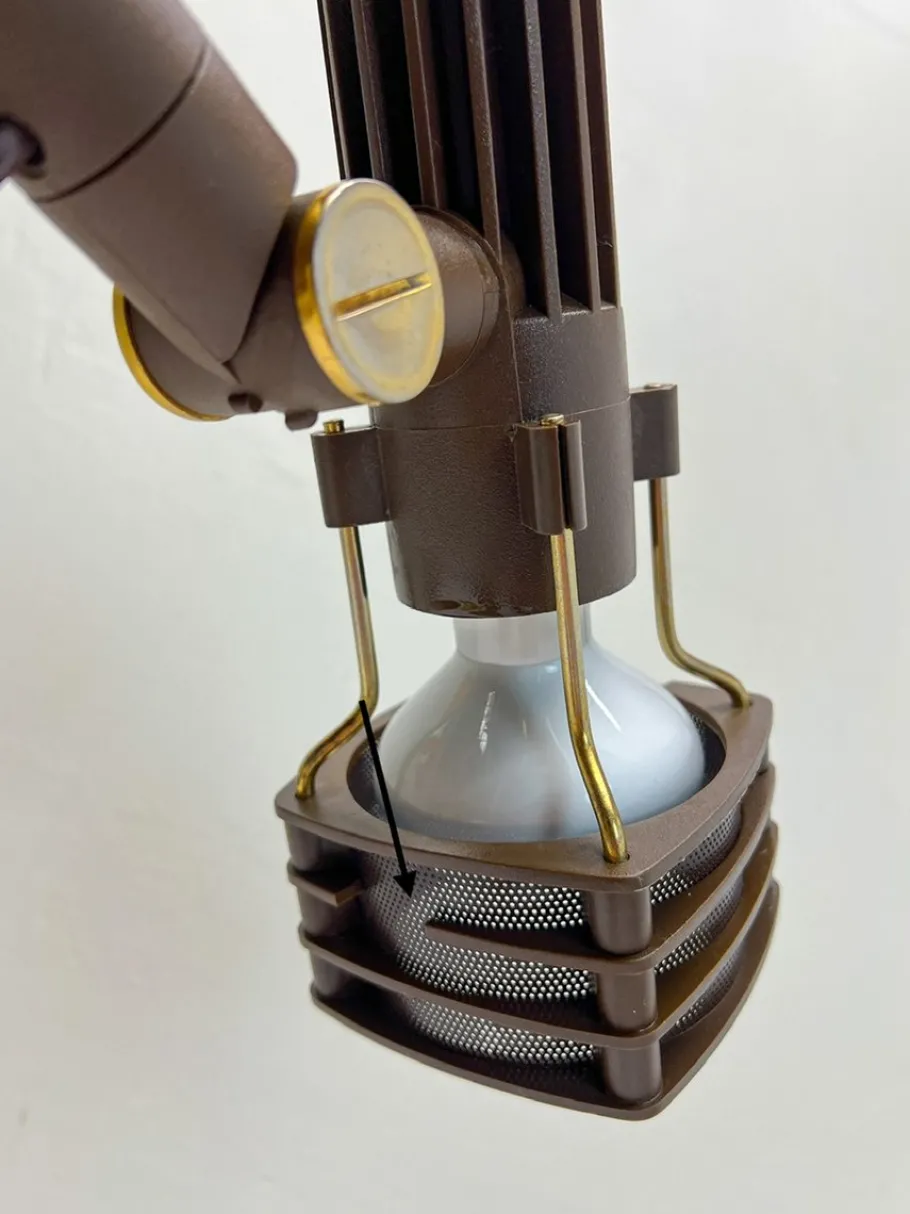 Sale Pamono Brass and Brown Acrylic Table Lamp from Hustadt, 1970s