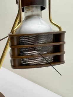 Sale Pamono Brass and Brown Acrylic Table Lamp from Hustadt, 1970s