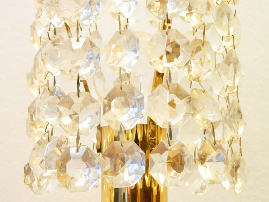 Clearance Pamono Brass and Crystal Bedside Table Lights from Bakalowits & Söhne, Vienna, Austria, 1960s Set of 2