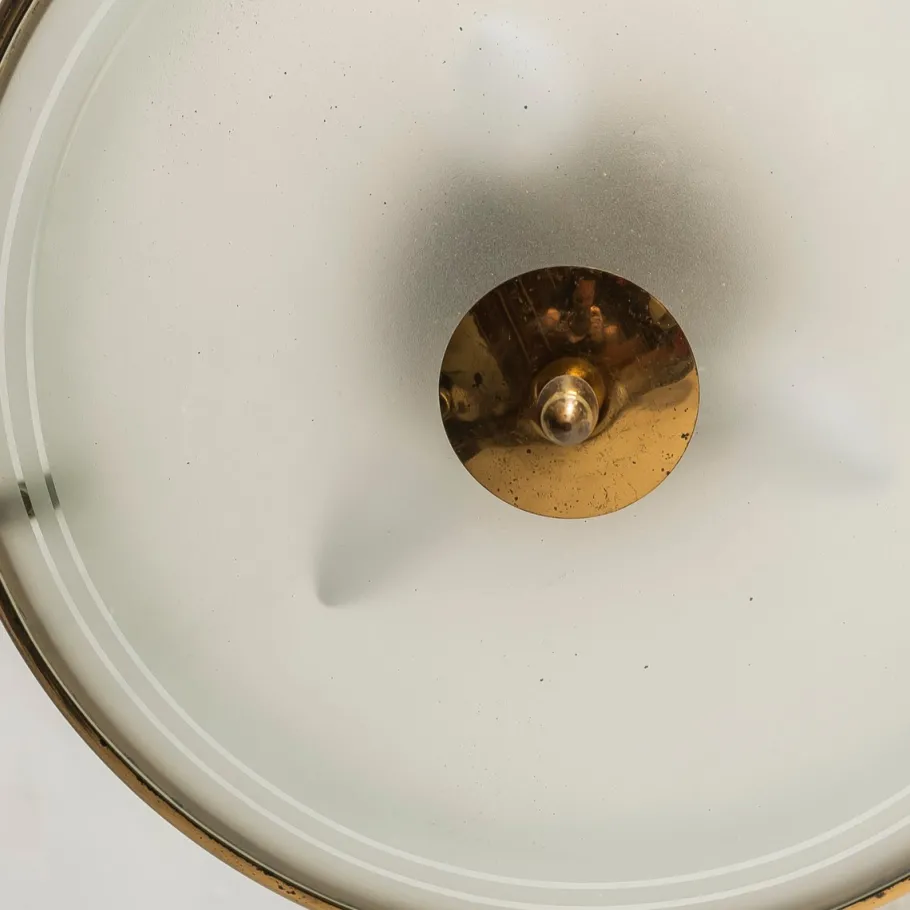 Clearance Pamono Brass and Crystal Pendant Lamp attributed to Pietro Chiesa for Fontana Arte, 1940s