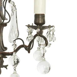 Discount Pamono Brass and Crystal Wall Lights, Early 1900s, Set of 2