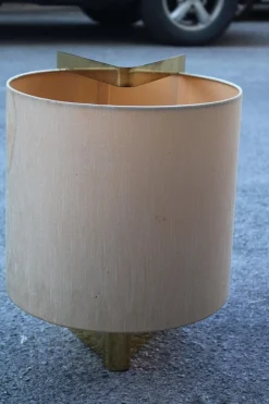 New Pamono Brass and Fabric Table Lamp by Giuliana Gramigna, 1970s