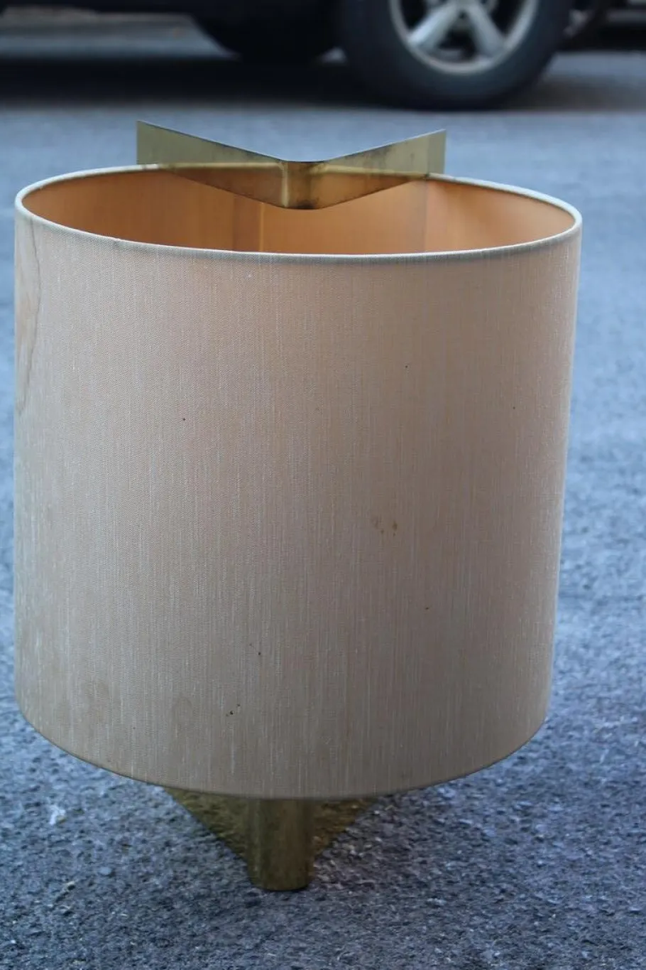 New Pamono Brass and Fabric Table Lamp by Giuliana Gramigna, 1970s