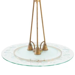 New Pamono Brass and Glass Chandelier, 1950s