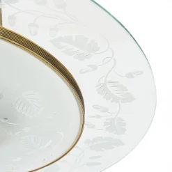 New Pamono Brass and Glass Chandelier, 1950s