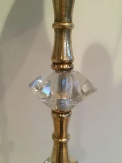 Discount Pamono Brass and Glass Floor Lamp in the style of Maison Baguès, 1960s