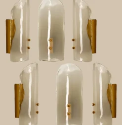 Clearance Pamono Brass and Hand Blown Murano Glass Wall Lights by J.T. Kalmar, 1960s