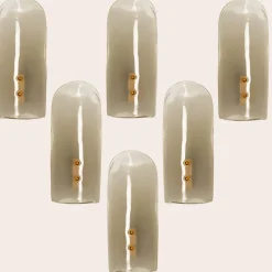 Clearance Pamono Brass and Hand Blown Murano Glass Wall Lights by J.T. Kalmar, 1960s
