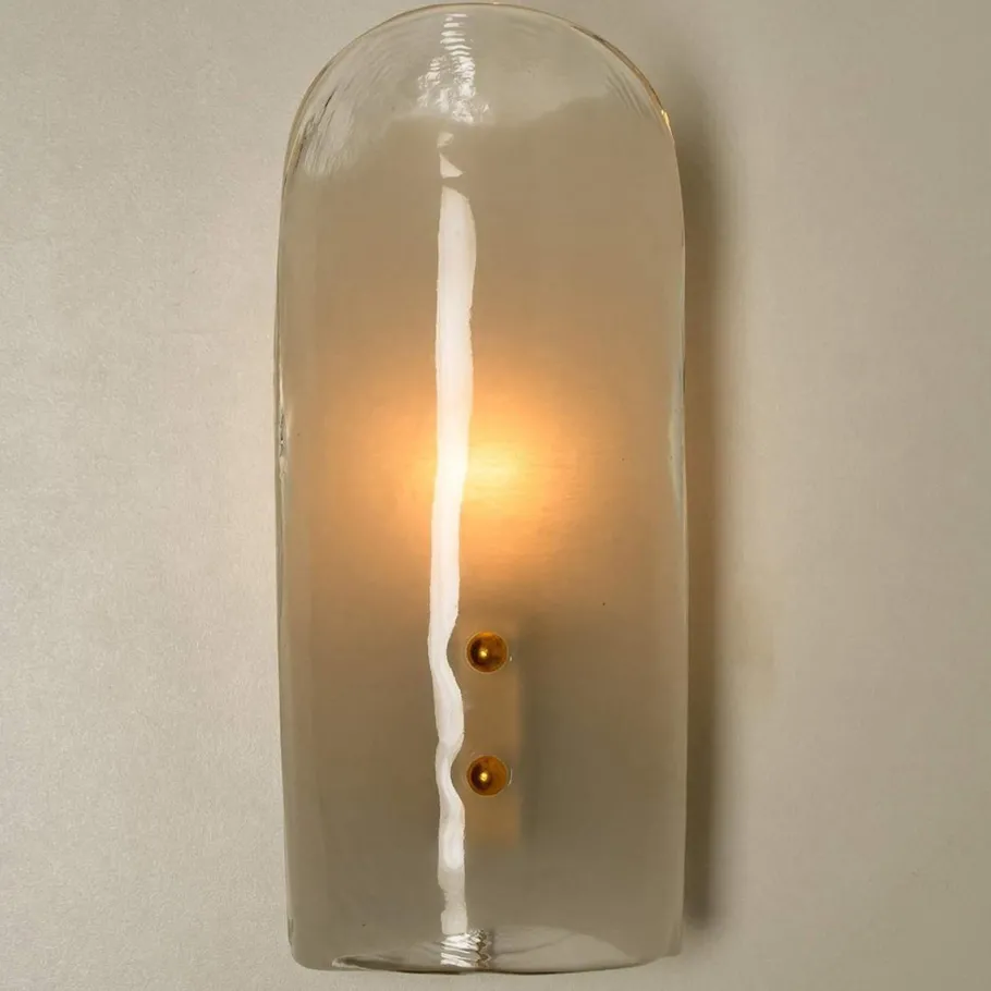 Clearance Pamono Brass and Hand Blown Murano Glass Wall Lights by J.T. Kalmar, 1960s