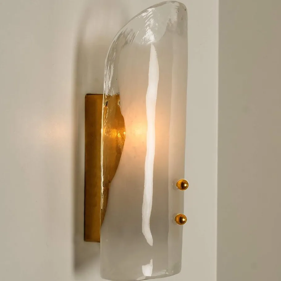 Clearance Pamono Brass and Hand Blown Murano Glass Wall Lights by J.T. Kalmar, 1960s
