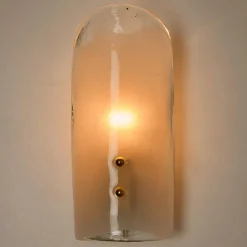 Clearance Pamono Brass and Hand Blown Murano Glass Wall Lights by J.T. Kalmar, 1960s