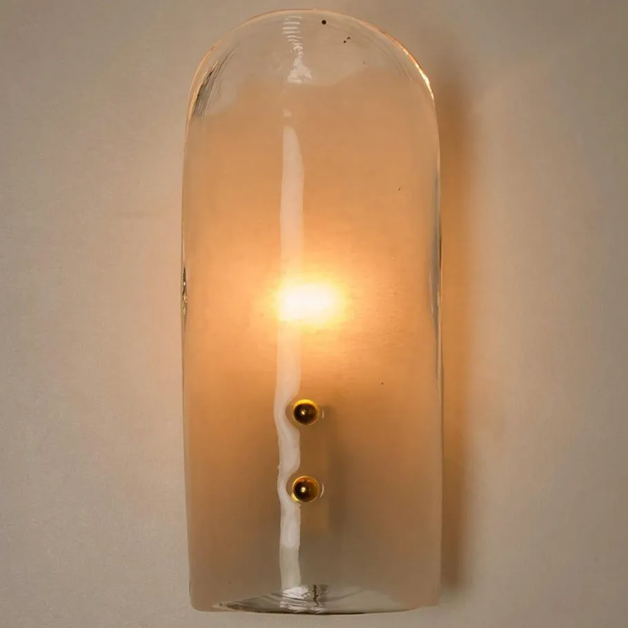 Clearance Pamono Brass and Hand Blown Murano Glass Wall Lights by J.T. Kalmar, 1960s
