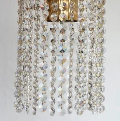 Online Pamono Brass and Lead Crystal Chandelier from Sölken Leuchten, 1970s