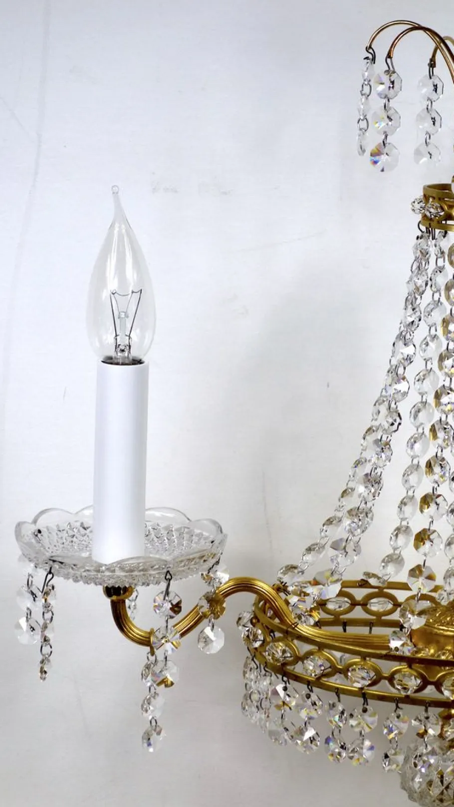 Online Pamono Brass and Lead Crystal Table Lamp from Palwa, 1960s