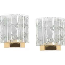 Discount Pamono Brass and Murano Glass Wall Sconce attributed to Doria Leuchten, Germany, 1960s