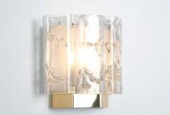 Discount Pamono Brass and Murano Glass Wall Sconce attributed to Doria Leuchten, Germany, 1960s