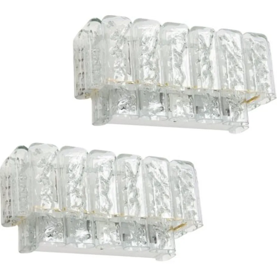 Online Pamono Brass and Murano Glasses Wall Sconces attributed to Doria, Germany, 1960s