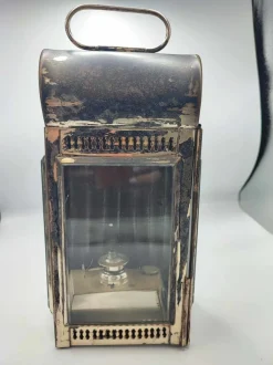 Sale Pamono Brass and Nickel-Plated Railway Kerosene Lamp, 1930