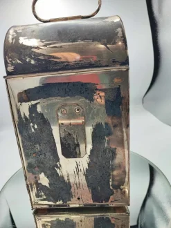 Sale Pamono Brass and Nickel-Plated Railway Kerosene Lamp, 1930