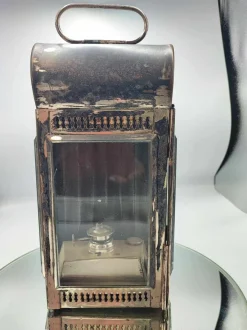 Sale Pamono Brass and Nickel-Plated Railway Kerosene Lamp, 1930