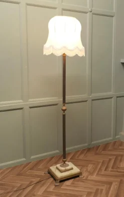 Clearance Pamono Brass and Onyx Column Floor Lamp, 1960s