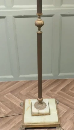 Clearance Pamono Brass and Onyx Column Floor Lamp, 1960s