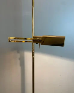 Pamono Brass and Opaline Floor Lamp by Milan, Spain, 1980s