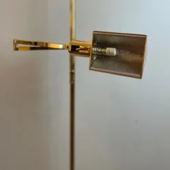 Pamono Brass and Opaline Floor Lamp by Milan, Spain, 1980s