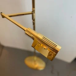 Pamono Brass and Opaline Floor Lamp by Milan, Spain, 1980s