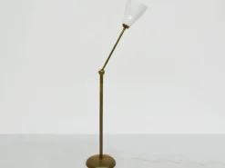 Online Pamono Brass and Perforated Metal Adjustable Floor Lamp from BAG Turgi, Switzerland, 1950s