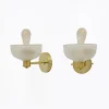 Clearance Pamono Brass and Pulegoso Murano Glass Sconces attributed to Barovier & Toso, 1990, Set of 2