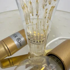 Clearance Pamono Brass and Pulegoso Murano Glass Sconces attributed to Barovier & Toso, 1990, Set of 2