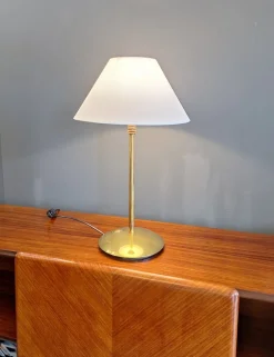 Clearance Pamono Brass and Wood Table Lamp, Italy, 1970s