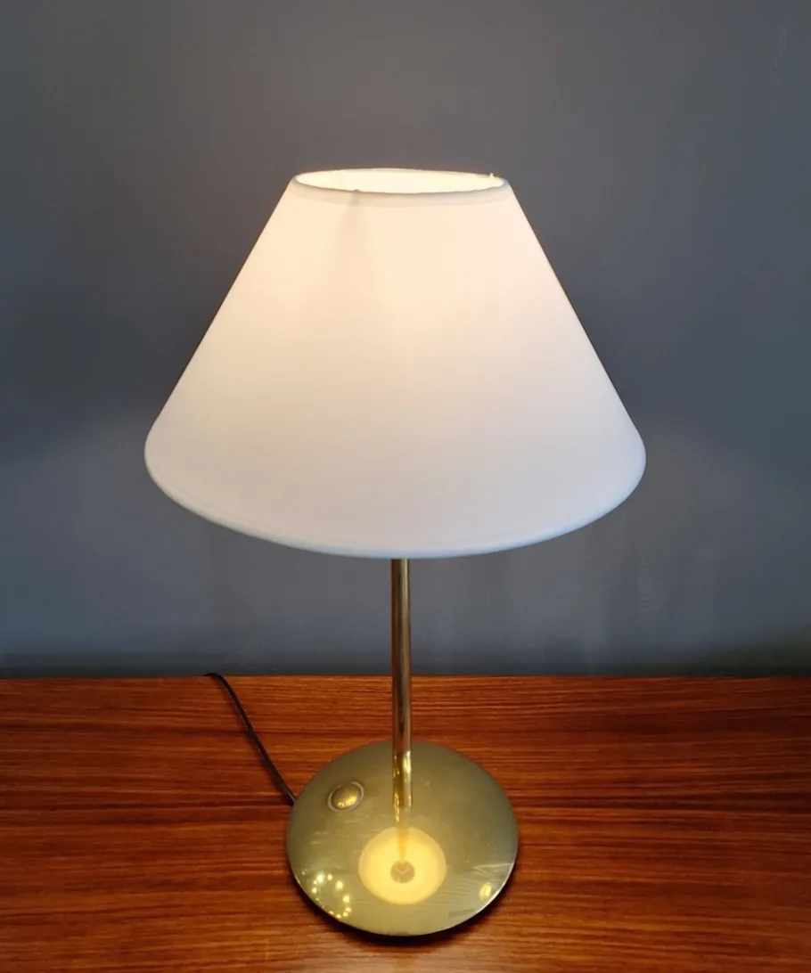 Clearance Pamono Brass and Wood Table Lamp, Italy, 1970s