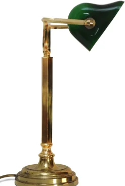 Online Pamono Brass Banker's Lamp with Adjustable Green Glazed Shade, 1950s