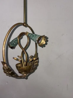 Hot Pamono Brass Ceiling Lamp, 1920s