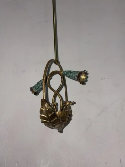 Hot Pamono Brass Ceiling Lamp, 1920s