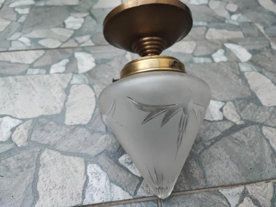 Online Pamono Brass Ceiling Lamp, 1890s