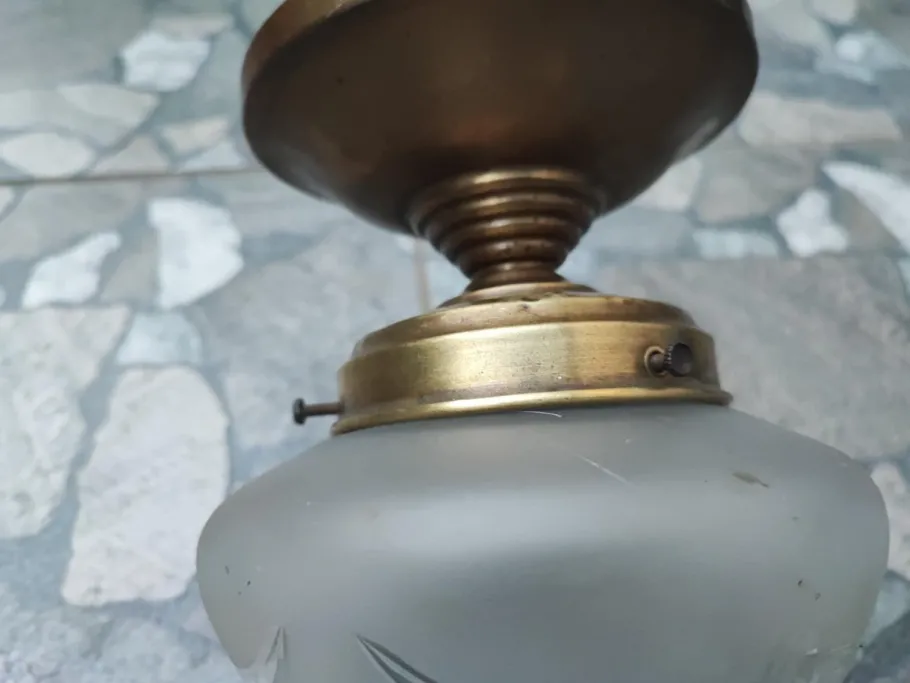 Online Pamono Brass Ceiling Lamp, 1890s